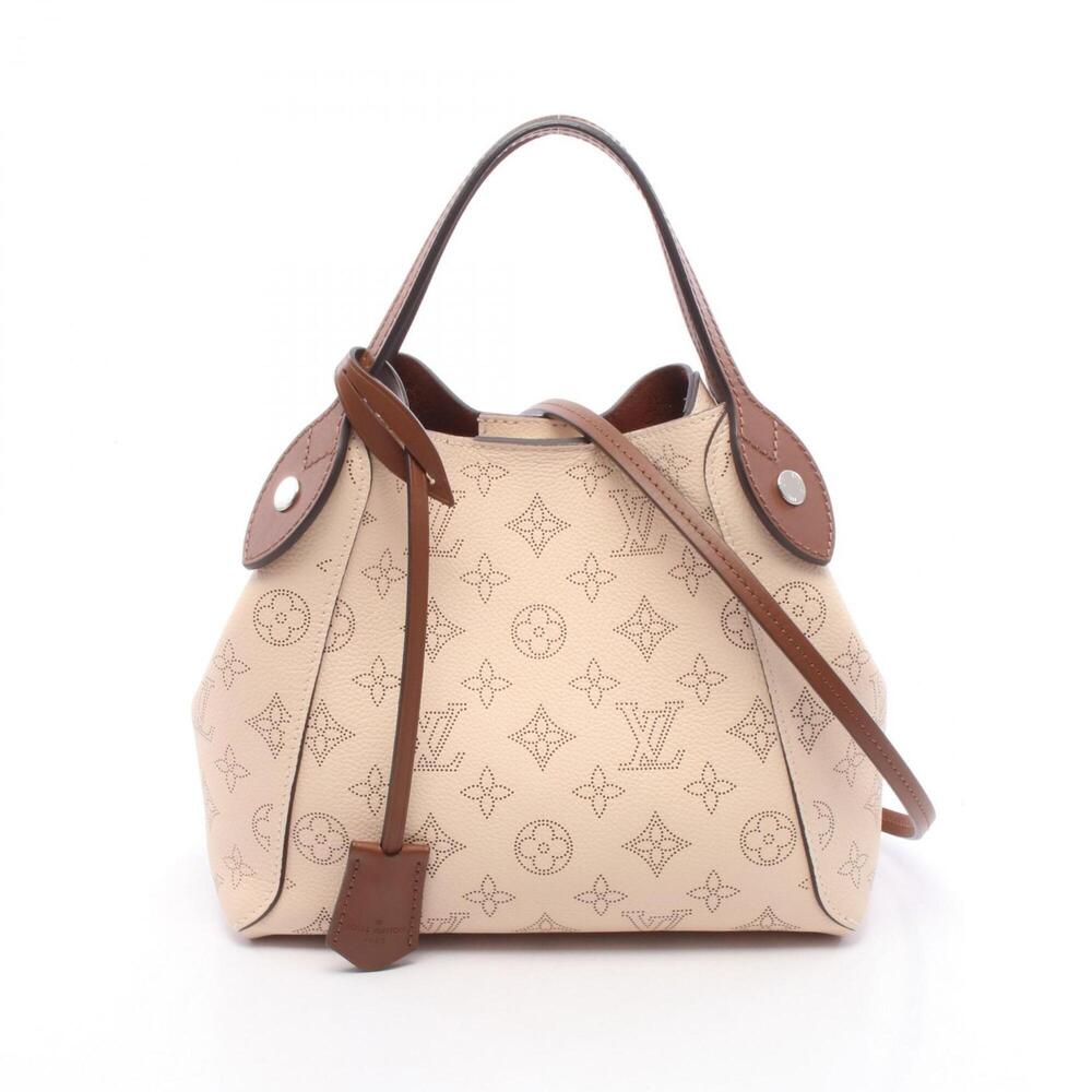 Louis Vuitton Hina PM Mahina Cream 2-Way Handbag, Leather, Women's, Ivory/Bro...